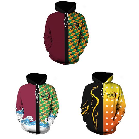 Discover Fashion Anime demon 3D Print Polyester Hoodie For Men Cosplay Man Pullover Tops Autumn Casual Loose Sweatshirt Streetwear