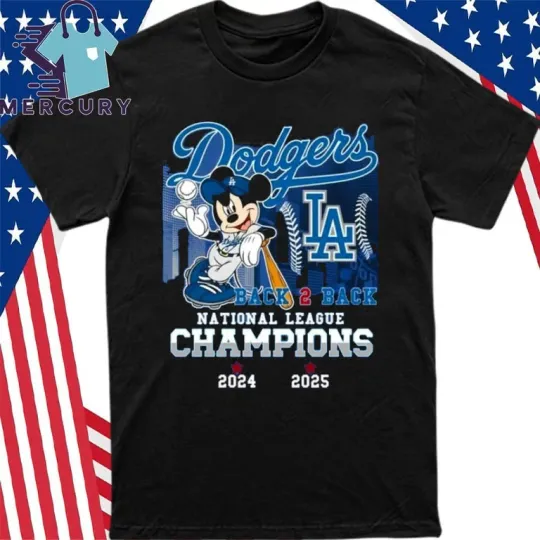 Discover Mickey Mouse x Dodgers Champions 2024-2025 T-Shirt