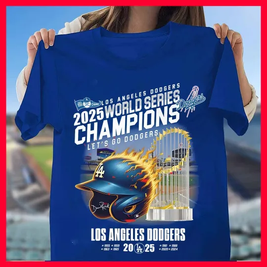 Discover LA Dodgers 2025 World Series Champions Let’s Go Dodgers T-Shirt