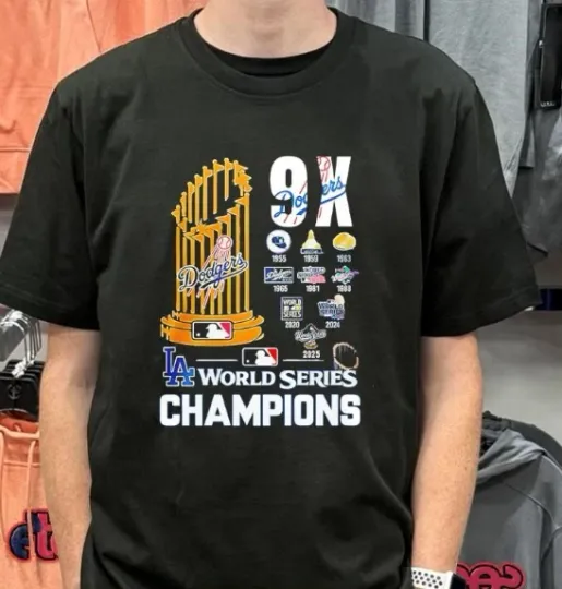 Discover New Los Angeles Dodgers 9x World Series Champions 2025 shirt