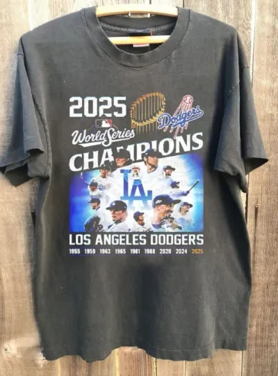 Discover Los Angeles Dodgers 2025 Championship T shirt