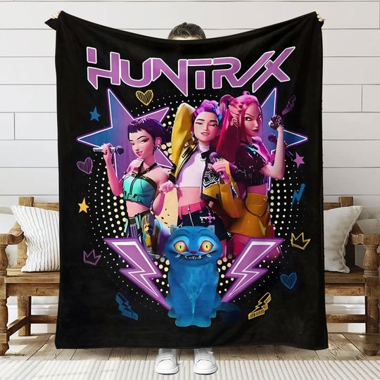 Discover K-POP Flannel Blankets Demon-Hunters Travel Bedroom Sofa Blankets Birthday Gifts Soft Throw Blanket Gifts For Girls Home Decor