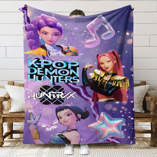 Discover K-POP Demon-Hunters Blankets For Office Home Camping Nap Leisure Sofa Blankets Warm Birthday Gifts For Girls Huntrix Blankets
