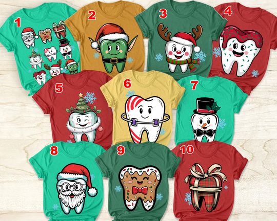 Discover Funny Christmas Dentist Shirt, Xmas Dental Squad Tee