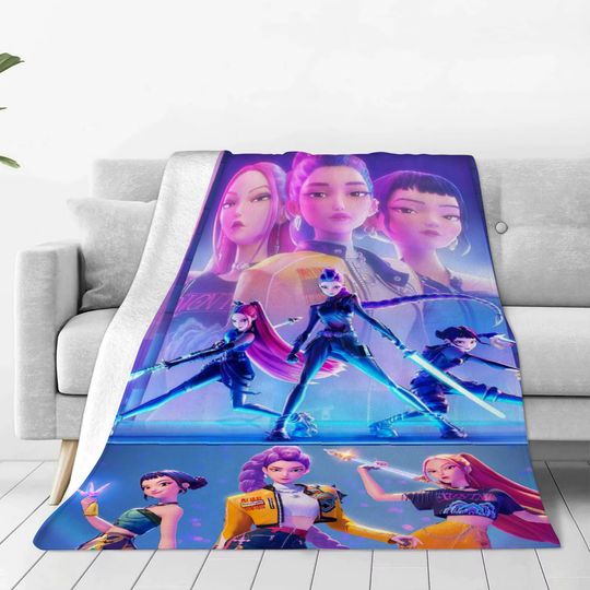 Discover K-POP Flannel Blanket D-Demon H-Hunters Blanket For Office Home Camping Nap Leisure Blankets Birthday Gifts For Girls Home Decor