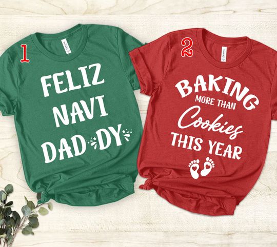 Discover Baking More Than Cookies Pregnancy Announcement Christmas T-Shirt