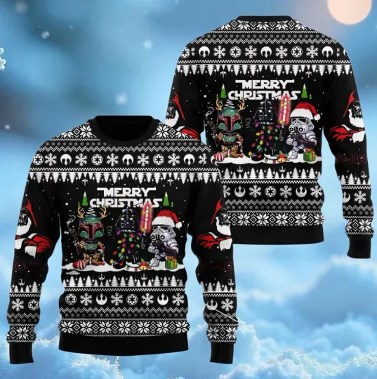 Christmas Star Wars Ugly Sweater, The Mandalorian Xmas Sweater