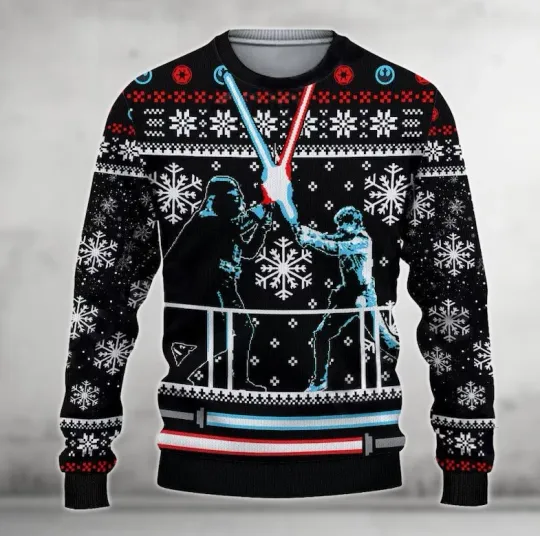 Discover Christmas Darth Vader And Luke Skywalker Ugly Sweater