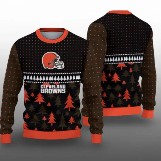 Discover 2025 Browns Ugly Christmas Sweater Gift For Fans