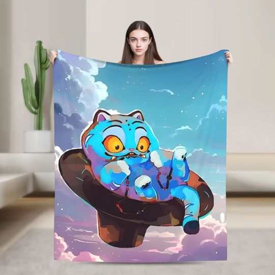 Discover 2025 Movie K-Pop Demon Hunters Cat Blanket Airplane Travel Flannel Throw Blanket For Living Room Super Soft Quality Bedspread