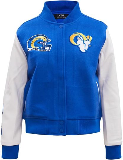 Los Angeles Rams Classic Varsity Jacket Royal Blue/White, Not Leather, Not Satin, Gift For Fans