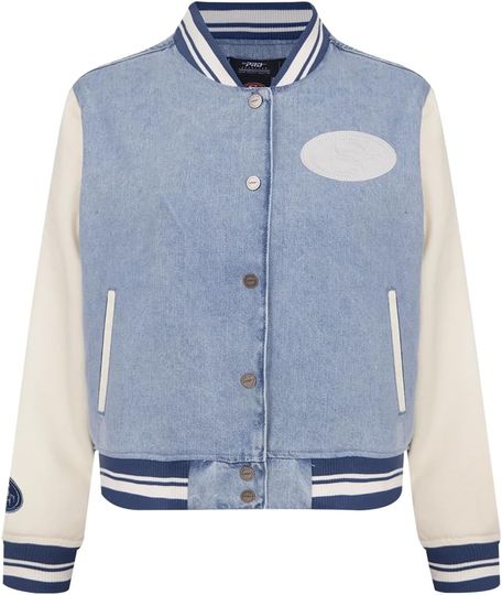 Discover Pro Standard Womens football San Francisco 49ers Varsity Blues Denim Jacket Denim/Linen L