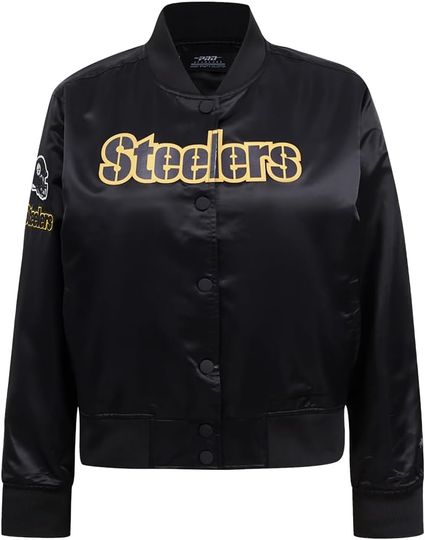 Discover Pro Standard Womens football Pittsburgh Steeler Classic Chenille Satin Jacket Black L