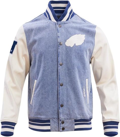 Discover Philadelphia Football Varsity Blues Denim Jacket Denim/Linen