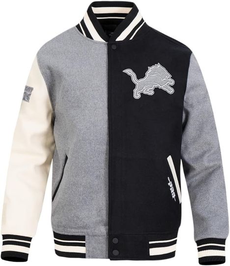 Discover Mens football Reverse French Terry Varsity Jacket, Not Leather, Not Satin, Gift For Fans