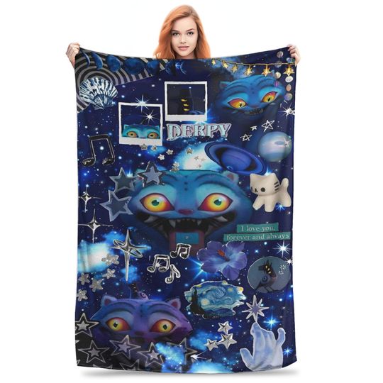 Anime Kpop Demon Hunters Derpy Tiger Blanket Quality Warm Soft  Throw Blanket Winter Decorative Bedroom Print Bedspread
