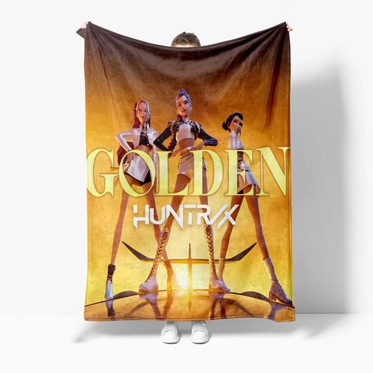 Discover Printed Demon Hunter Blanket Hot Anime Kpop Huntrix Design Warm Flannel Bedspread Sofa Bed Nap Throw Birthday Gifts