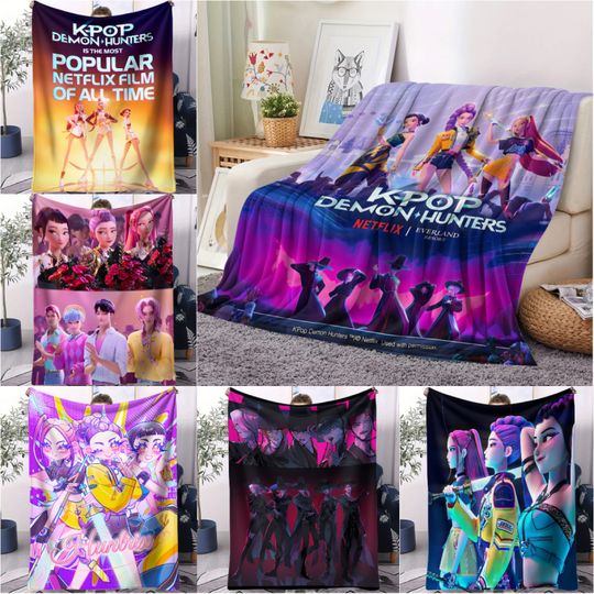Discover K-Pop Demon Hunter Blanket Hot Anime Flannel Blanket Fan Gift Suitable for Home Leisure Camping Travel Multifunctional Blanket