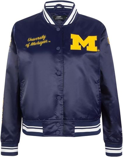 Discover WOMENS COLLEGE UNIVERSITY OF MICHIGAN COLLEGE CLASSIC ESSENTIALS JACKET MIDNIGHT NAVY