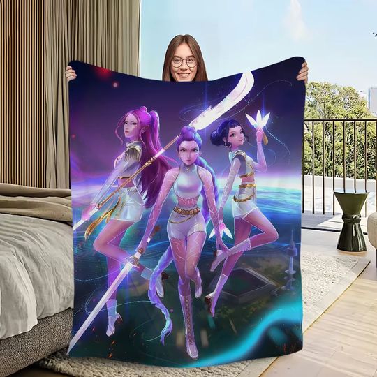 Discover Blanket KPop warm soft Demon plush blanket for sofa living room office bedroom travel Hunters gift Flannel