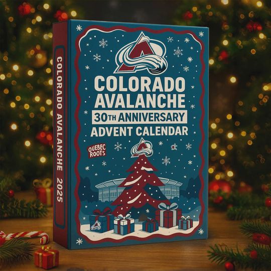 Discover Colorado Avalanche 30th Anniversary Advent Calendar 2025 | Quebec Roots Hockey Ornament Set | Christmas Countdown Gift for Avs Fans