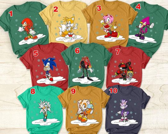 Sonic the Hedgehog Christmas Shirt, Family Matching Tee