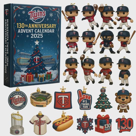 Discover Minnesota Twins 130th Anniversary Advent Calendar 2025 | Target Field MLB Ornament Set | Christmas Countdown Gift for Twins Fans