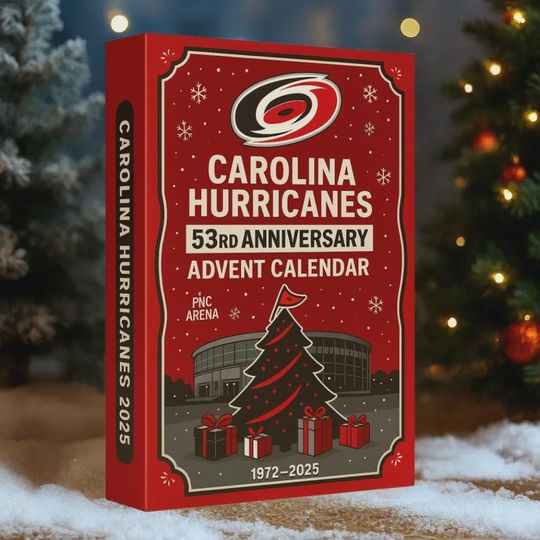 Discover Carolina Hurricanes 53rd Anniversary Advent Calendar 2025 | Go Canes Hockey Ornament Set | Christmas Countdown Gift for NHL Fans and Adults