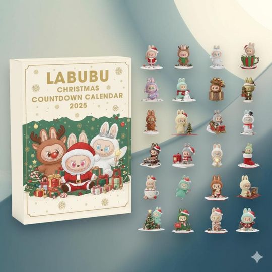 Discover Labubu Advent Calendar 2025, 24 Days Christmas Countdown Box, Cute Character Collectible Gift Set, Holiday Surprise Toy Calendar