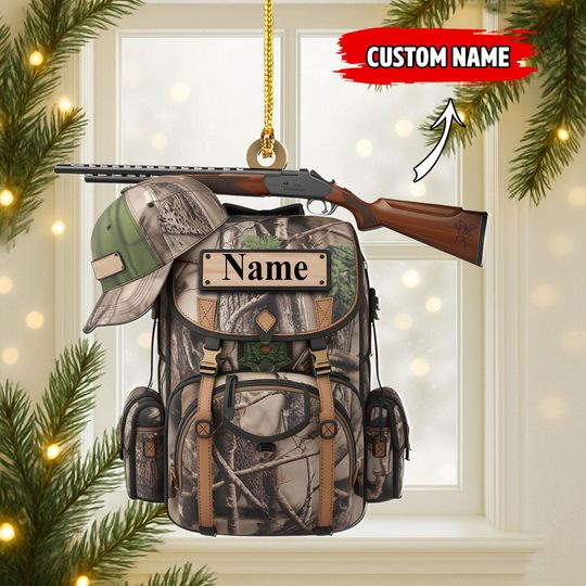 Discover Personalized Hunting Ornament, 2D Flat Hunter Christmas Ornament, Custom Hunting Ornament, Hunter Gift, Gift for Deer Hunting Lovers