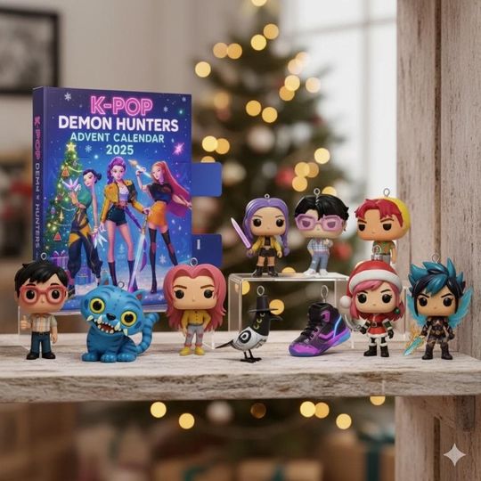 Discover Kpop Demon Hunters Advent Calendar 2025  Countdown Christmas Box with Collectible Dolls, Anime Figures & Desk Decoration Gift