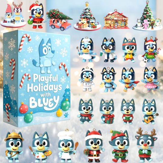 Discover Blue and Brown Cartoon Dog Christmas Ornaments, Aussie Dog Mum Dad Gift, Holiday Figurine Set, Xmas Party Favors, Stocking Stuffers