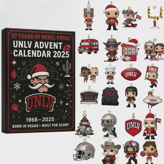 Discover UNLV Rebels Advent Calendar 2025 | 57 Years of Rebel Pride Ornament Set | Christmas Countdown Gift for Alumni Students Vegas Fans