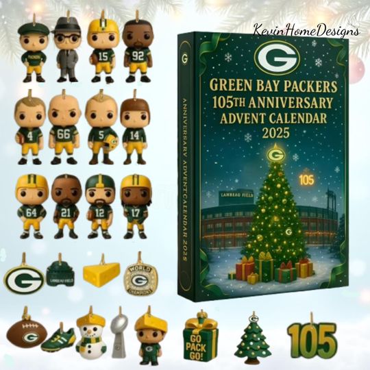 Green Bay Packers Advent Calendar 2025: Football Figures Box, 24 Day Countdown