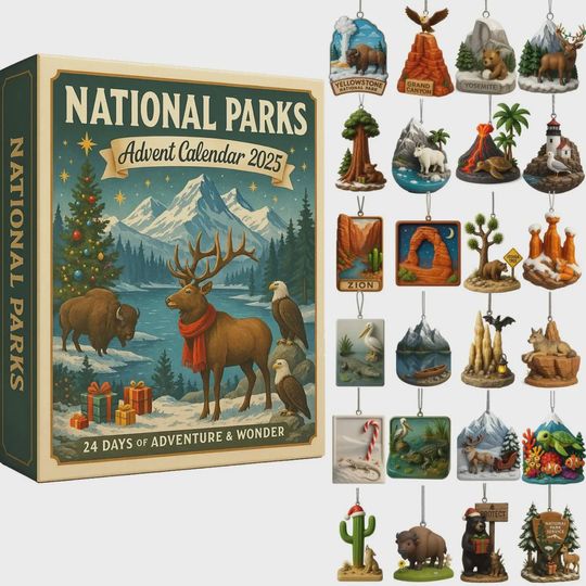 Discover National Parks Advent Calendar 2025  24 Days of Adventure & Wonder | Nature Lover Christmas Countdown Gift