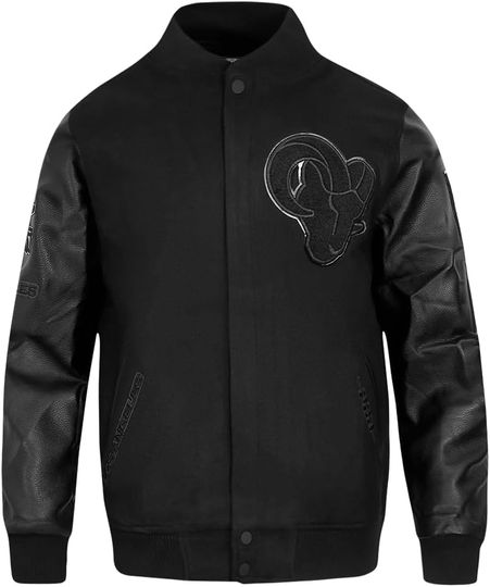 Discover Los Angeles Football Classic Triple Black Varsity Jacket , Not Leather, Not Satin, Gift For Fans