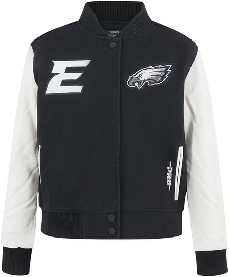 Philadelphia Football Game Day Classics Varsity Jacket Black/White , Not Leather, Not Satin, Gift For Fans