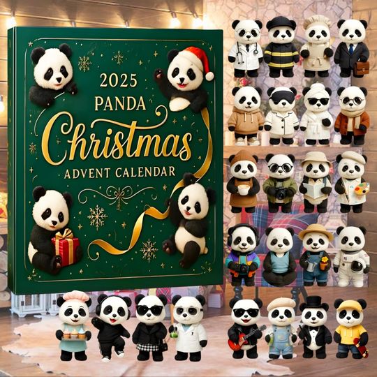 Discover Panda Christmas Advent Calendar, 2025 Panda Holiday Countdown Calendar, Gift for Kids & Panda Lovers, 24 Days of Cute Panda Ornament