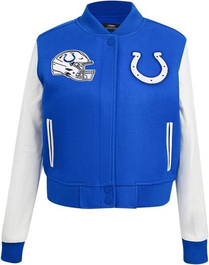 Indianapolis Football Classic Varsity Jacket Royal Blue/White, Not Leather, Not Satin, Gift For Fans