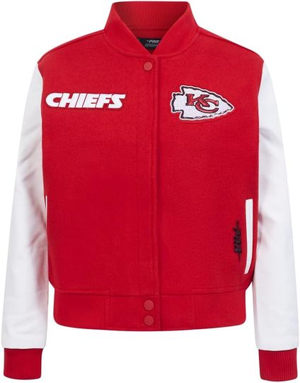 Kansas City Football Game Day Classics Varsity Jacket Red/White , Not Leather, Not Satin, Gift For Fans