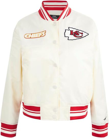 Kansas City Football Retro Classics Jacket Eggshell/Red, Not Leather, Not Satin, Gift For Fans