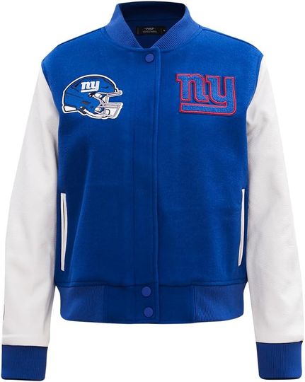 Discover New York Football Classic Varsity Jacket Dodger Blue/White , Not Leather, Not Satin, Gift For Fans