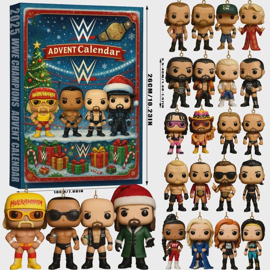 Discover Wrestling Champions Inspired Advent Calendar 2025  24 Mini Figures Christmas Countdown Box for Fans & Collectors