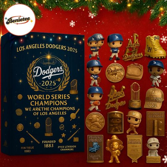 Discover LA Dodgers World Series Champions 2025 Advent Calendar, Christmas Countdown Advent Calendar Gift Box With 24 Acrylic Ornaments
