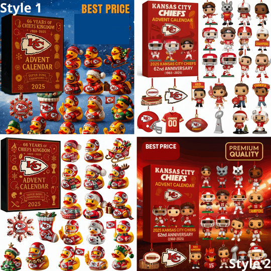 Kansas City Chiefs 62nd Anniversary Acrylic Advent Calendar 2025 Christmas Gift, 2D Acrylic Decor 2025