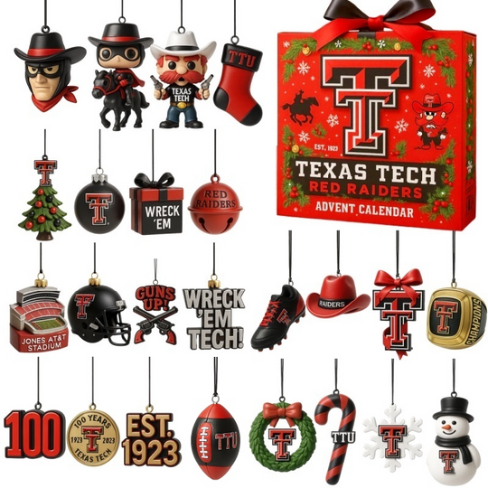 Texas Tech Red Raiders Limited Edition 2025 Acrylic Advent Calendar, 2D Acrylic Decor 2025