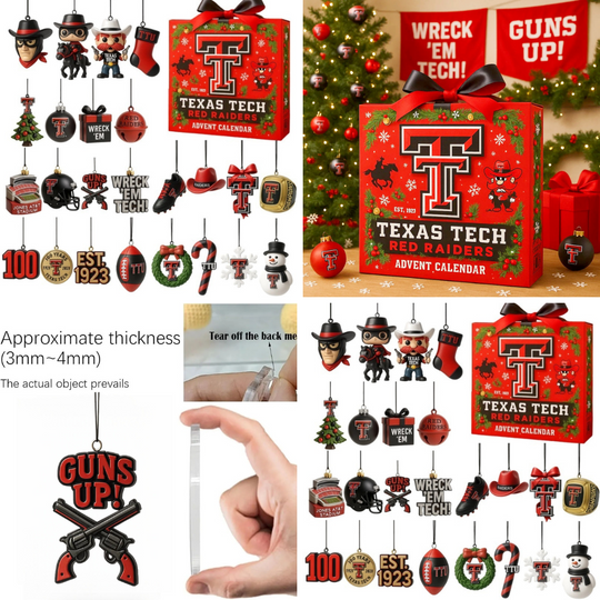 Texas Tech Red Raiders Limited Edition 2025 Acrylic Advent Calendar, 2D Acrylic Decor 2025