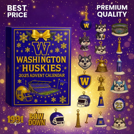 Washington Huskies 2025 Acrylic Advent Calendar Blind Box, 2D Acrylic Decor 2025