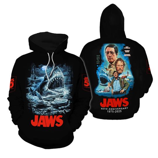 Jaws 50 Anniversary 3D Hoodie For Fan