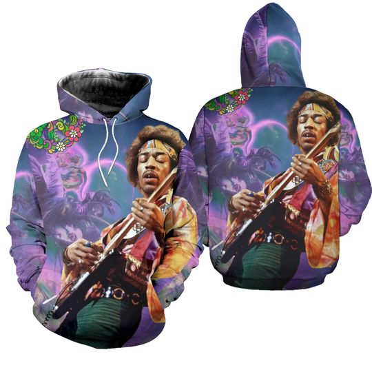 Jimi Hendrix 3D All Over Print Hoodie